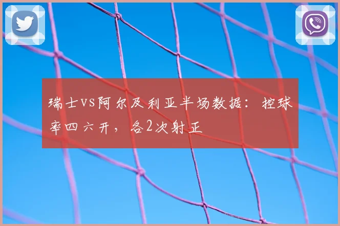 瑞士vs阿尔及利亚半场数据：控球率四六开，各2次射正